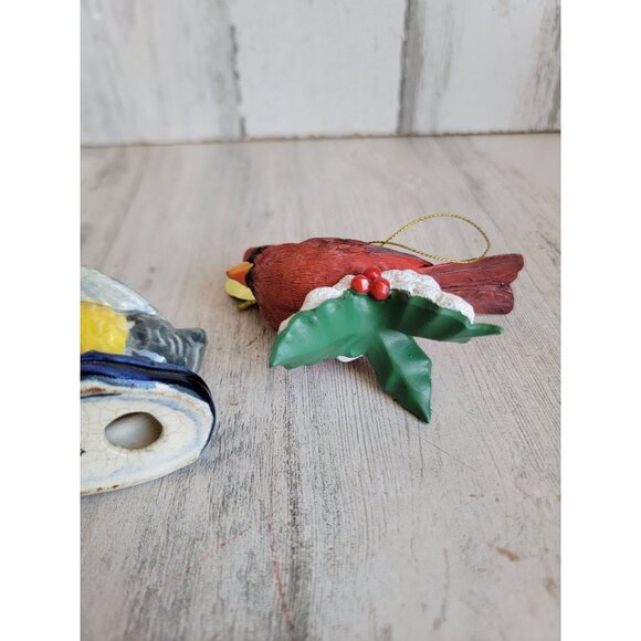 Red cardinal bird goose Xmas decor figure set unique outdoor - Picture 7 of 7